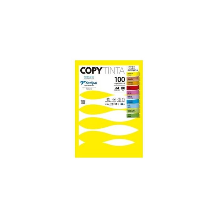 Sadipal Papel Copytinta A4 80 gr Inkjet-Láser Paquete 100H Colores Surtidos Intensos 1