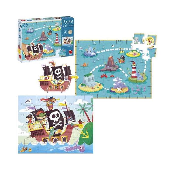 Puzzle XXL piratas.incluye un barco pirata para jugar con el mapa del tesoro. 13