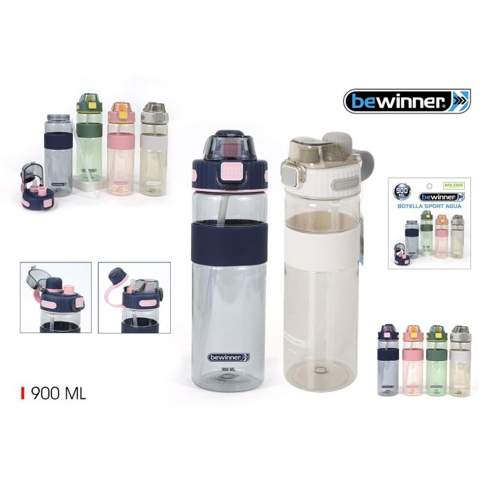 Bewinner Botella Sport Agua Transparente 900 ml - 8.1 x 27.1 x 11.5 cm (12 Unidades) 0 Bewinner Botella Sport Agua Transparente 900 ml - 8.1 x 27.1 x 11.5 cm (12 Unidades) 0