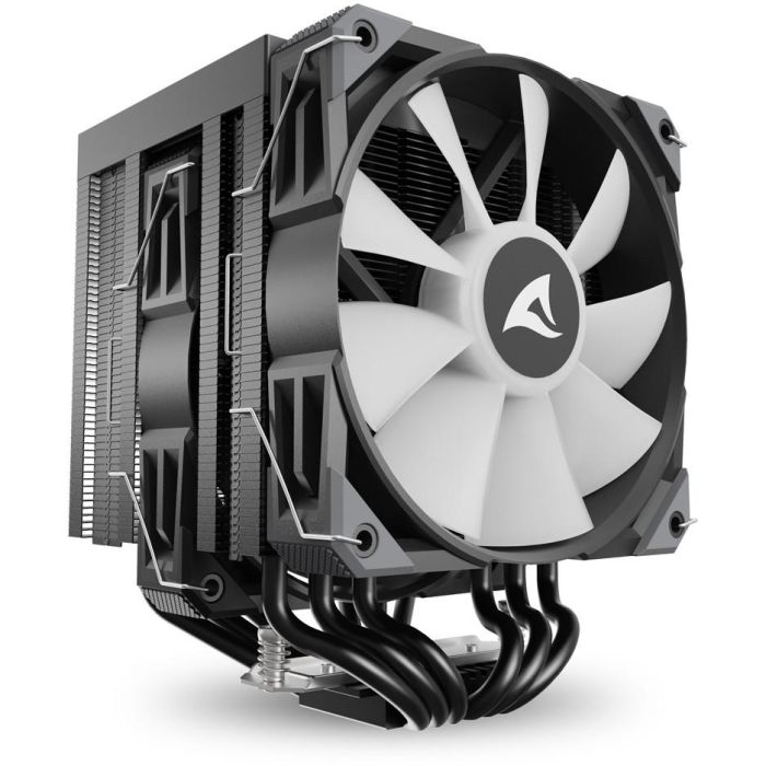 Sharkoon A60 RGB Refrigerador de Aire para Procesador 12cm, 2 Ventiladores, Negro, 500-1800 RPM, TDP 260W 1 Sharkoon A60 RGB Refrigerador de Aire para Procesador 12cm, 2 Ventiladores, Negro, 500-1800 RPM, TDP 260W 1