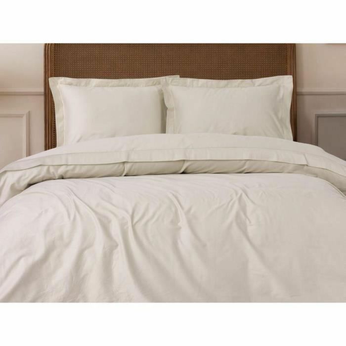 ASI8684283137718 Juego de cama con 1 funda nórdica 220x240 cm y 2 fundas de almohada 60x60 cm, 100% algodón satén, Beige 1