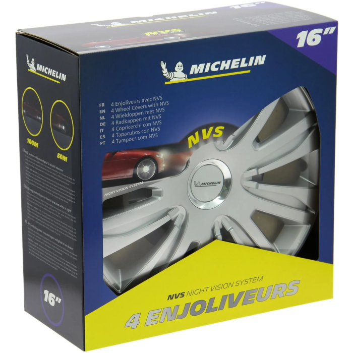 Michelin Embellecedores 4 Ruedas 16 Pulgadas Chromed NVS42 Seguridad Visibilidad Nocturna 4