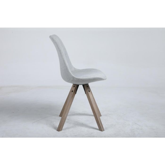 DKD Home Decor Silla Scandi Gris Claro para Comedor/Salón de Roble y Poliester, Medidas 55x48x84 cm, Altura Asiento 50 cm, Desmontable 3