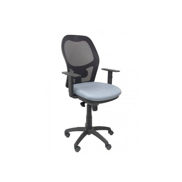 Silla Piqueras Y Crespo Jorquera Brazos Regulables Mecanismo Sincro Con Regulador De Tension Respaldo De Malla Negra Y Asiento Tapizado Bali Gris Claro