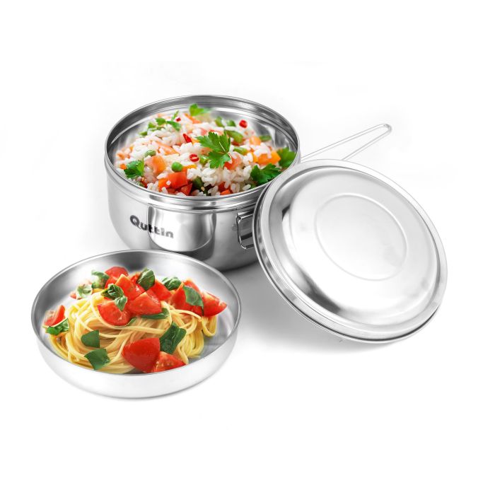 Quttin Fiambrera C/Plato Acero 17 cm (12 Unidades)