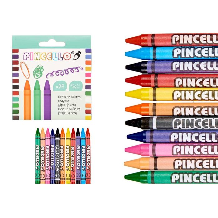 Pincello Cera Crayon 24 Colores Surtidos, 10x11x1.5 cm (72 Unidades) Pincello Cera Crayon 24 Colores Surtidos, 10x11x1.5 cm (72 Unidades)