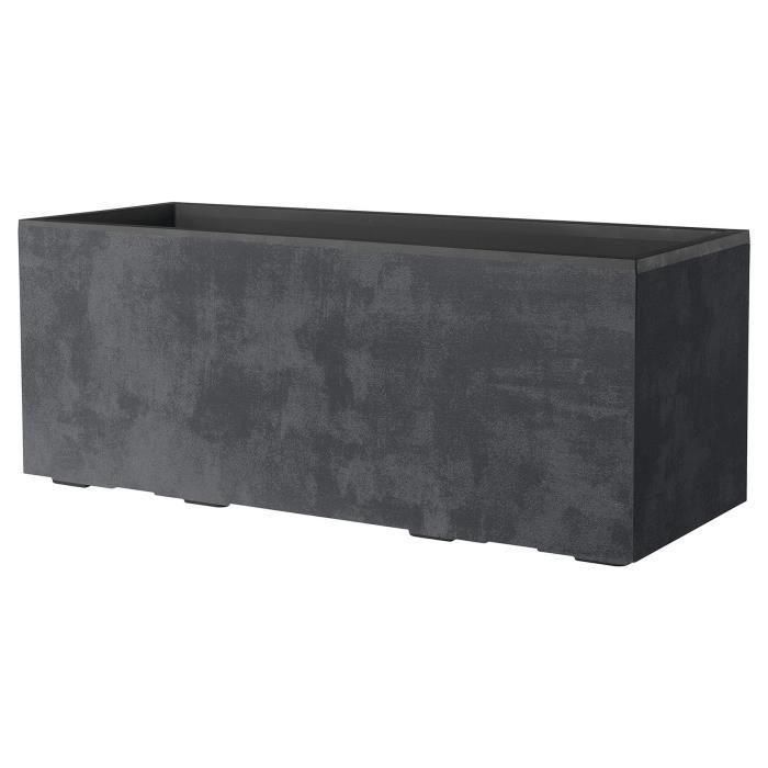 Jardinera Muret - DEROMA - Millennium R - Antracita - Con reserva de agua - Ruedas - 99 cm Jardinera Muret - DEROMA - Millennium R - Antracita - Con reserva de agua - Ruedas - 99 cm