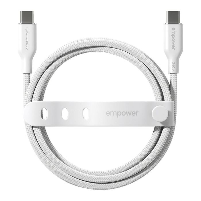 PanzerGlass empower Racing Cable USB-C a USB-C 240W 1.2m USB 2.0, Plata/Blanco 3 PanzerGlass empower Racing Cable USB-C a USB-C 240W 1.2m USB 2.0, Plata/Blanco 3