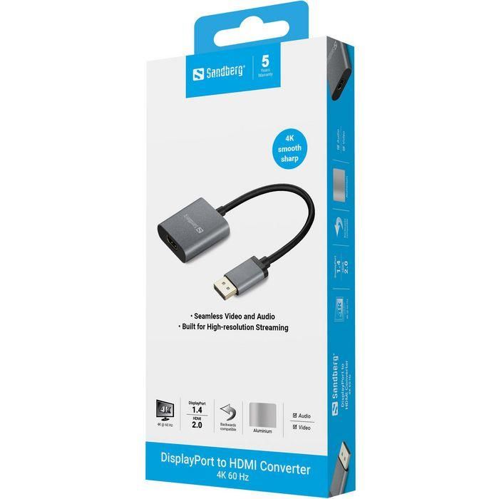 Sandberg DisplayPort 1.4 to HDMI 2.0 4K Adapter 1 Sandberg DisplayPort 1.4 to HDMI 2.0 4K Adapter 1