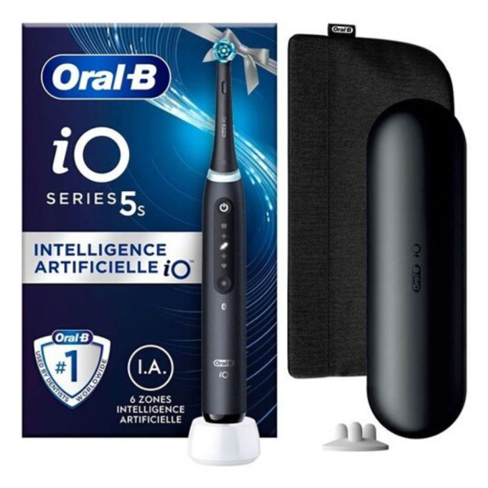 Braun Oral-B IO5 Cepillo de Dientes Eléctrico Vibratorio Adulto Negro, 5 Modos, Bluetooth, Temporizador y Estuche Viaje Braun Oral-B IO5 Cepillo de Dientes Eléctrico Vibratorio Adulto Negro, 5 Modos, Bluetooth, Temporizador y Estuche Viaje