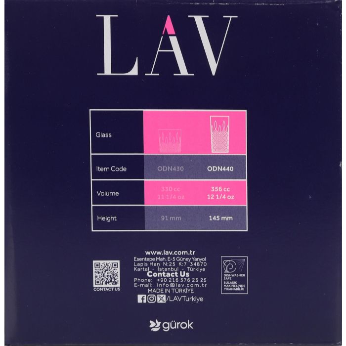 Lav Set 6 Vasos Odin 356 cc 7.1 x 7.1 x 14.5 cm (4 Cajas) 3
