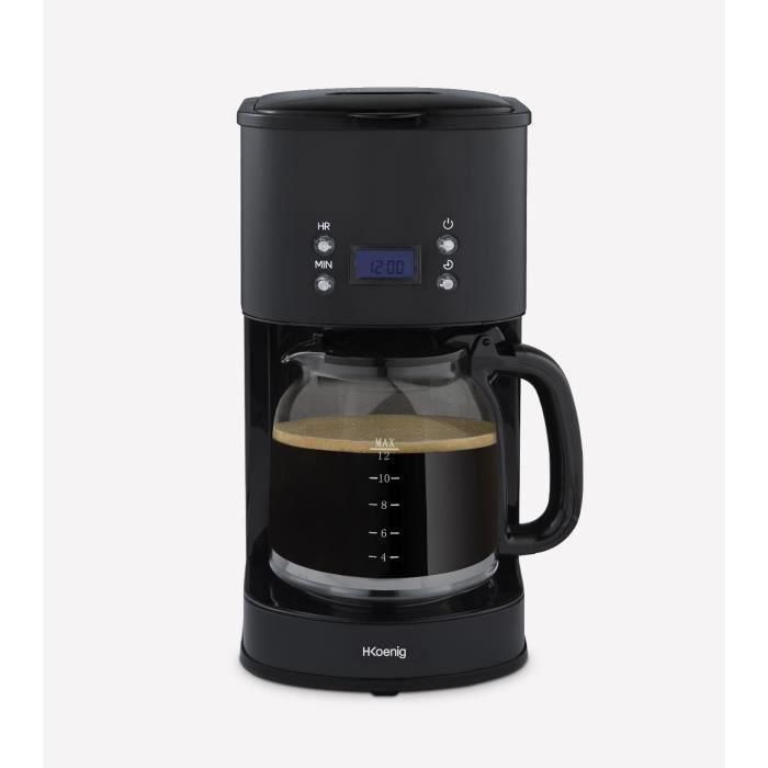 Cafetera programable - HKoeNIG - MG32 - 1,5 L (12 tazas) - 1000 W - Pantalla LCD - Mantener caliente - Negra y acero inoxidable Cafetera programable - HKoeNIG - MG32 - 1,5 L (12 tazas) - 1000 W - Pantalla LCD - Mantener caliente - Negra y acero inoxidable