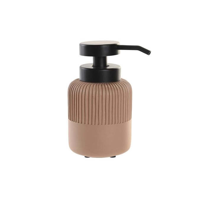 DKD Home Decor Dosificador Basicos, Moderno Diseño en Cemento y PP, Tonos Terracota y Negro, 15 cm Alto x 10.5 cm Largo x 8 cm Ancho