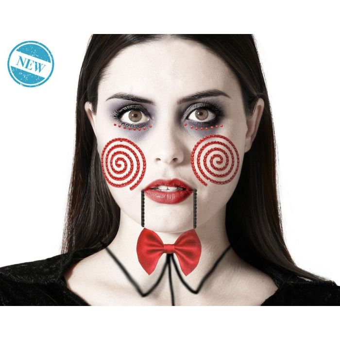 Joyas Faciales Adhesivas Con Espirales Y Detalles De Payaso 0 Joyas Faciales Adhesivas Con Espirales Y Detalles De Payaso 0