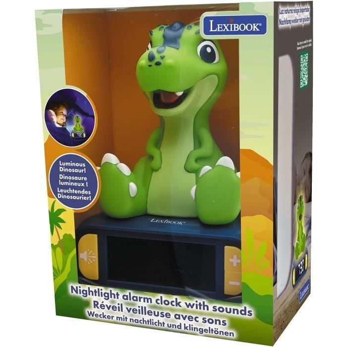 Despertar digital con luz de dinosaurio ligero en 3D y efectos de sonido 2