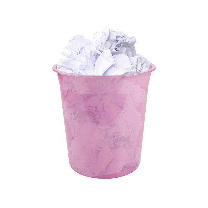 Liderpapel Papelera de Plástico Rosa Translúcido 13 Litros 275x285 mm 3 Liderpapel Papelera de Plástico Rosa Translúcido 13 Litros 275x285 mm 3