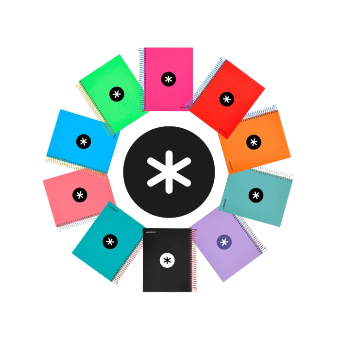 Antartik Cuaderno Espiral A5 Micro Tapa Forrada 120 Hojas 90gr Cuadro 5mm Colores Surtidos 1