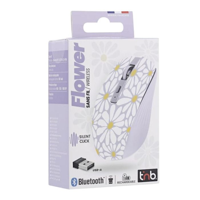 Ratón Bluetooth Inalámbrico T'NB FLOWER Multicolor 1600 dpi 1 Ratón Bluetooth Inalámbrico T'NB FLOWER Multicolor 1600 dpi 1