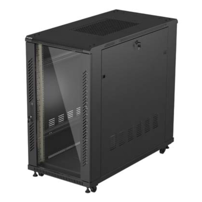Lanberg FF01-6222-12B Armario rack 22U independiente Negro para equipos de servidor TIC