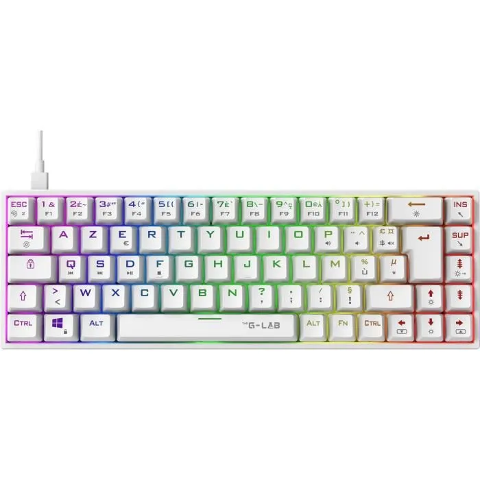 The G-Lab Teclado para Juegos KEYZ TITAN Mecánico (Interruptor Rojo) RGB Con Cable Blanco 1
