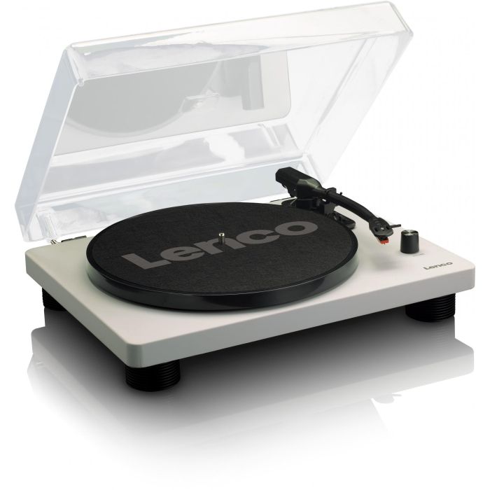 Lenco LS-50 Tocadiscos de tracción por correa Gris, 33 1/3, 45, 78 RPM, cartucho de cerámica estéreo, USB, amplificador integrado 5