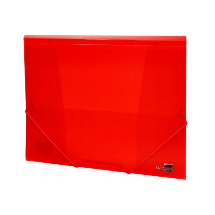 Carpeta Liderpapel Gomas Solapas 34960 Polipropileno Din A4 Rojo Translucido 2