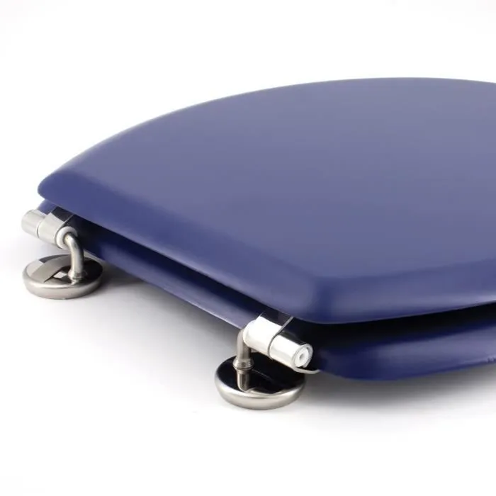 Gelco Asiento de inodoro Dolce - Bisagras de acero inoxidable - Madera moldeada - Azul marino 2