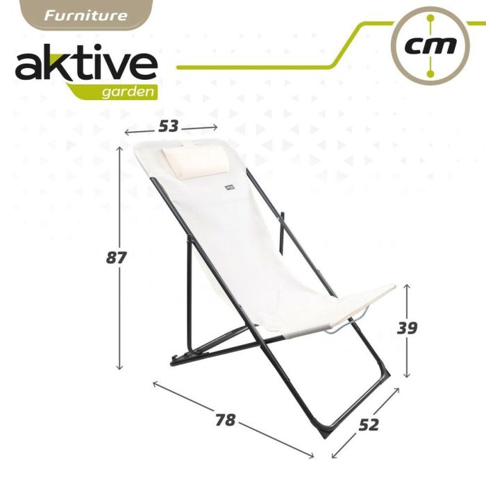 Tumbona reclinable Aktive Blanco 53 x 87 x 78 cm (4 Unidades) 3 Tumbona reclinable Aktive Blanco 53 x 87 x 78 cm (4 Unidades) 3