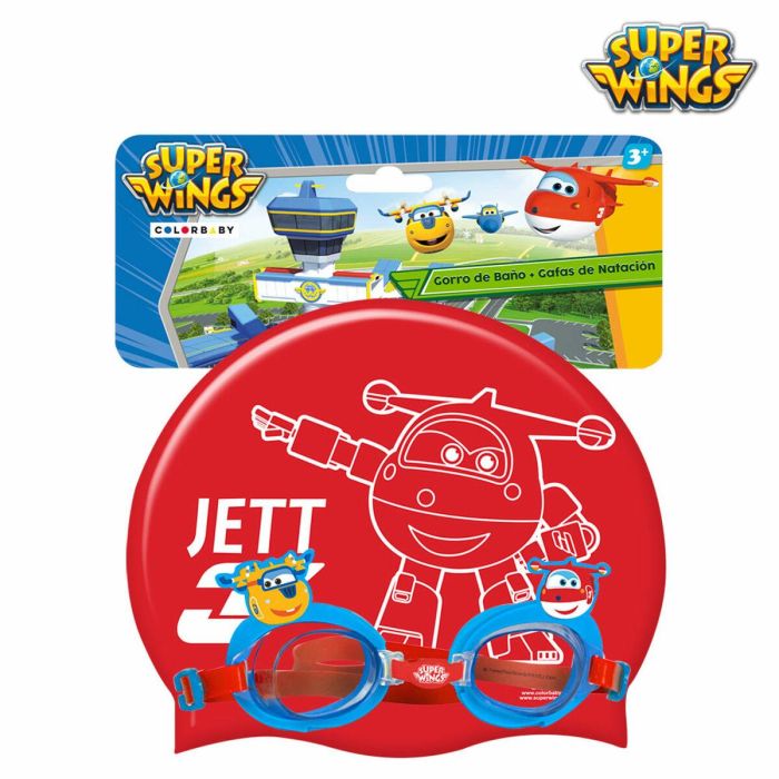 Gorro y Gafas de Natación Super Wings Infantil (12 Unidades) 1 Gorro y Gafas de Natación Super Wings Infantil (12 Unidades) 1