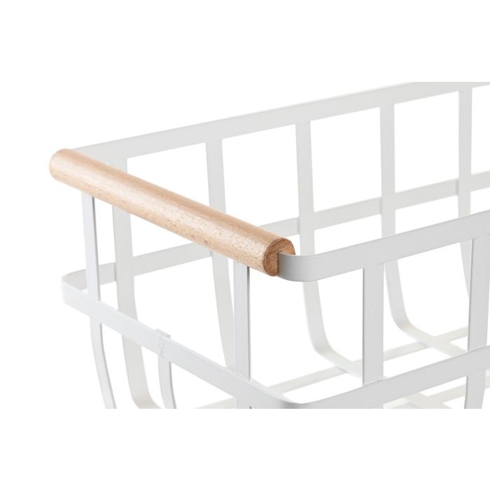 DKD Home Decor Yamazaki 22 Cesta de Almacenaje Basicos Blanco Natural, Fabricada en Metal y Madera de Pino, Medidas 22x15.5x36 cm 1 DKD Home Decor Yamazaki 22 Cesta de Almacenaje Basicos Blanco Natural, Fabricada en Metal y Madera de Pino, Medidas 22x15.5x36 cm 1