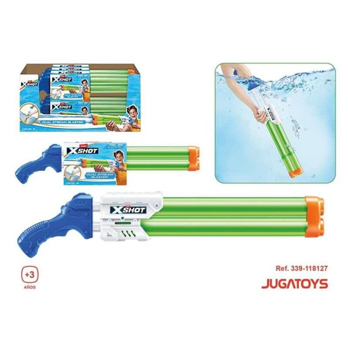 Pistola de agua x-shot quad stream blaster con dos cañones 13'5x59'6x5'7cm - modelos surtidos 3 Pistola de agua x-shot quad stream blaster con dos cañones 13'5x59'6x5'7cm - modelos surtidos 3