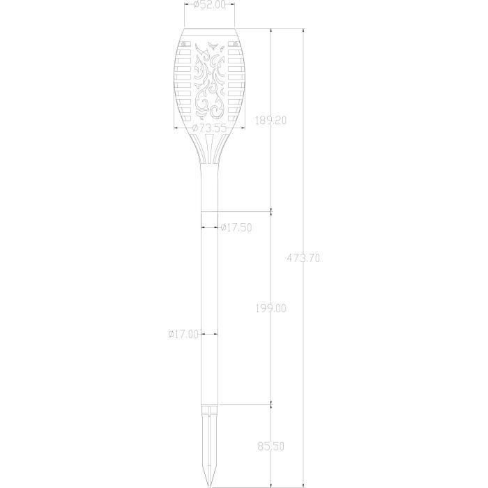 Torca solar en resina 12 Facter Ambrée LED Ø 7.3cm H47cm - Galix 2 Torca solar en resina 12 Facter Ambrée LED Ø 7.3cm H47cm - Galix 2
