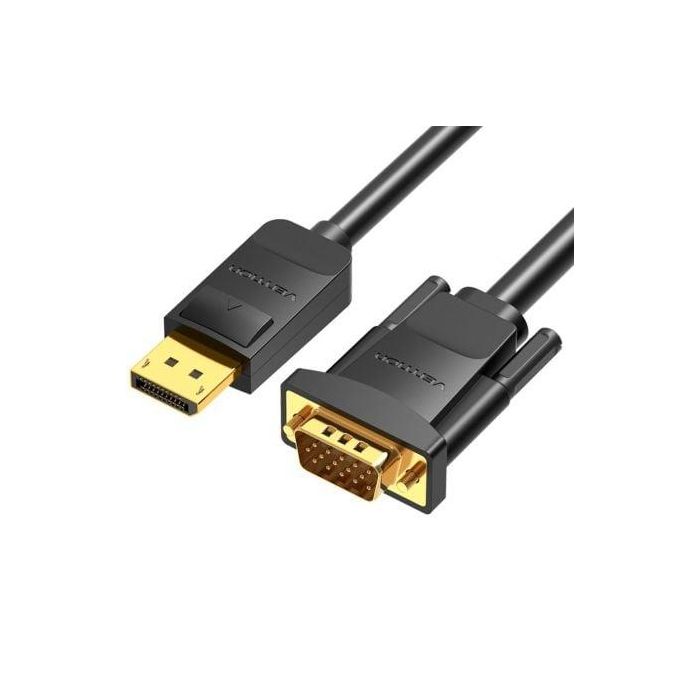 Cable Conversor Vention HBLBI/ VGA Macho - DisplayPort Macho/ 3m/ Negro