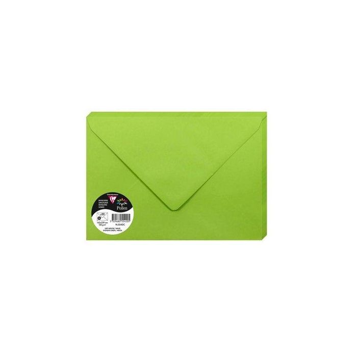 Sobre Clairefontaine Pollen 162X229 120G Verde Menta Paquete De 20