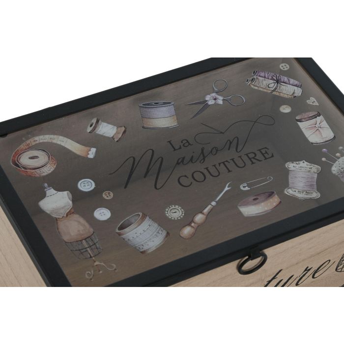 Costurero Vintage DKD Home Decor Natural Negro 15 x 15 x 24 cm (4 Unidades) 2 Costurero Vintage DKD Home Decor Natural Negro 15 x 15 x 24 cm (4 Unidades) 2