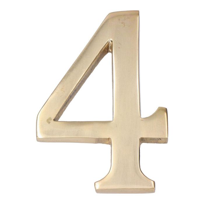 Edm Número 4 Latón Pulido 10cm Fijación Invisible Oro Viejo 0 Edm Número 4 Latón Pulido 10cm Fijación Invisible Oro Viejo 0