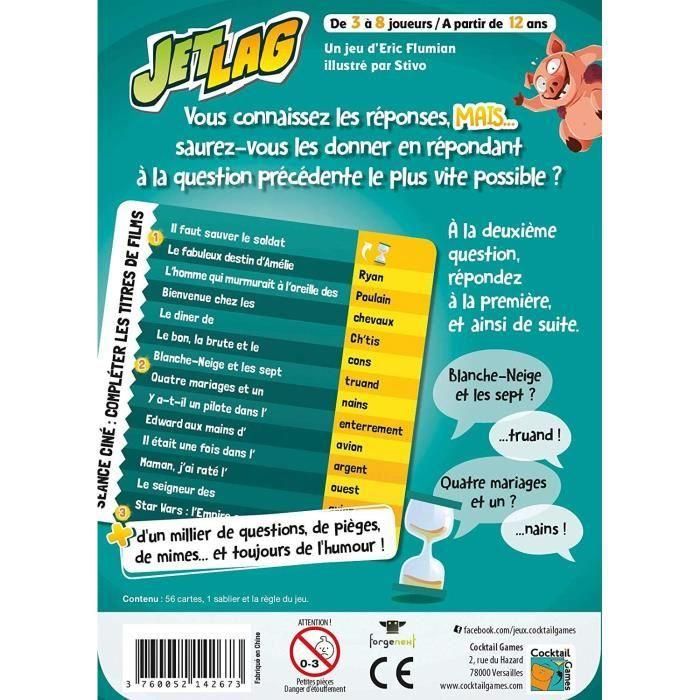 Asmodee JetLag Juego de mesa: Quiz de cultura general peculiar y divertido de Cocktail Games, responde preguntas, a partir de 12 años 1 Asmodee JetLag Juego de mesa: Quiz de cultura general peculiar y divertido de Cocktail Games, responde preguntas, a partir de 12 años 1