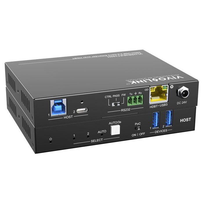 Vivolink VLUSB3EXT100D Extensor USB 3.2 Gen1 Host 100m HDBaseT 3.0 para 4 Dispositivos USB 5 Vivolink VLUSB3EXT100D Extensor USB 3.2 Gen1 Host 100m HDBaseT 3.0 para 4 Dispositivos USB 5