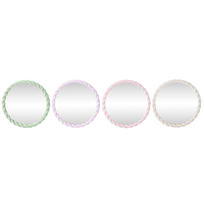 Espejo Baby DKD Home Decor Verde Lila 3 x 44 x 44 cm (4 Unidades) Espejo Baby DKD Home Decor Verde Lila 3 x 44 x 44 cm (4 Unidades)