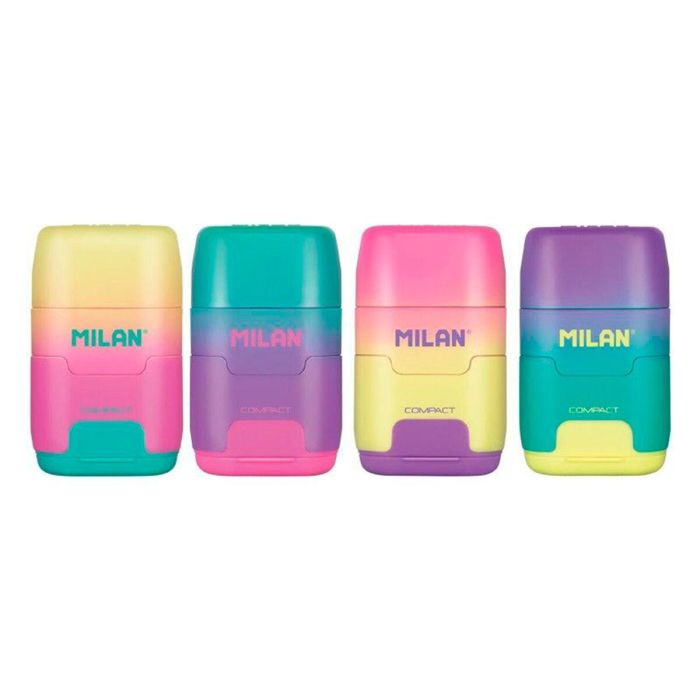 Set de Goma de Borrar y Sacapuntas Milan Compact Sunset Multicolor (16 Unidades) 2 Set de Goma de Borrar y Sacapuntas Milan Compact Sunset Multicolor (16 Unidades) 2