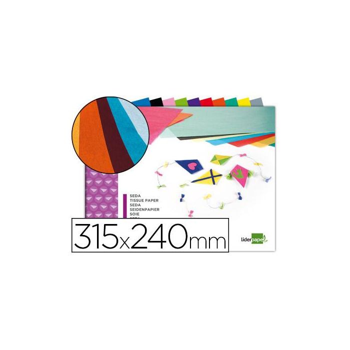 Bloc Trabajos Manuales Liderpapel Seda 240x315 mm 10 Hojas Colores Surtidos 20 unidades