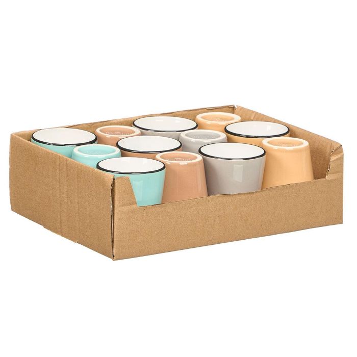 Vessia Vaso Ceramica 90 Ml Borde Negro Colores Claros Surtidos 5.8 x 7 x 5.8 cm (Set de 48) Vessia Vaso Ceramica 90 Ml Borde Negro Colores Claros Surtidos 5.8 x 7 x 5.8 cm (Set de 48)