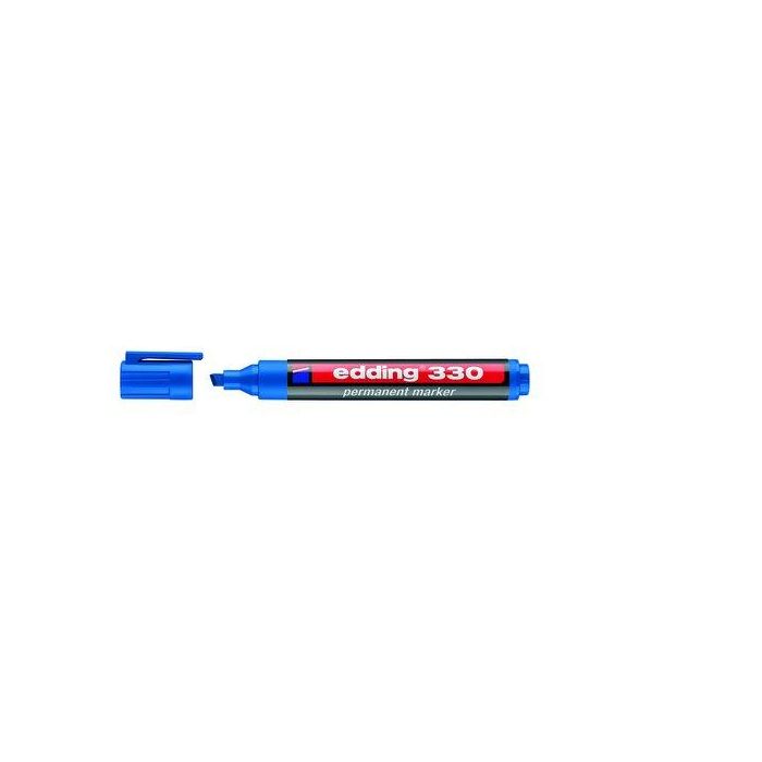 Marcador Permanente Edding 330 Biselado Azul Claro 10 unidades