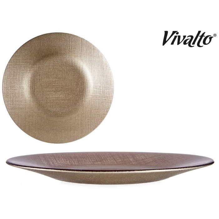 Plato Vidro 21Cm Oro Viejo Vivalto (24 Unidades) 2 Plato Vidro 21Cm Oro Viejo Vivalto (24 Unidades) 2