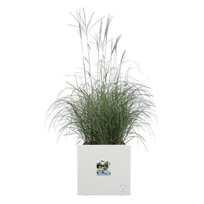 Jardinera Elho Vivo Next Square 40 - Blanco - Ø 39 x H 38 cm - interior/exterior - 100% reciclado 1