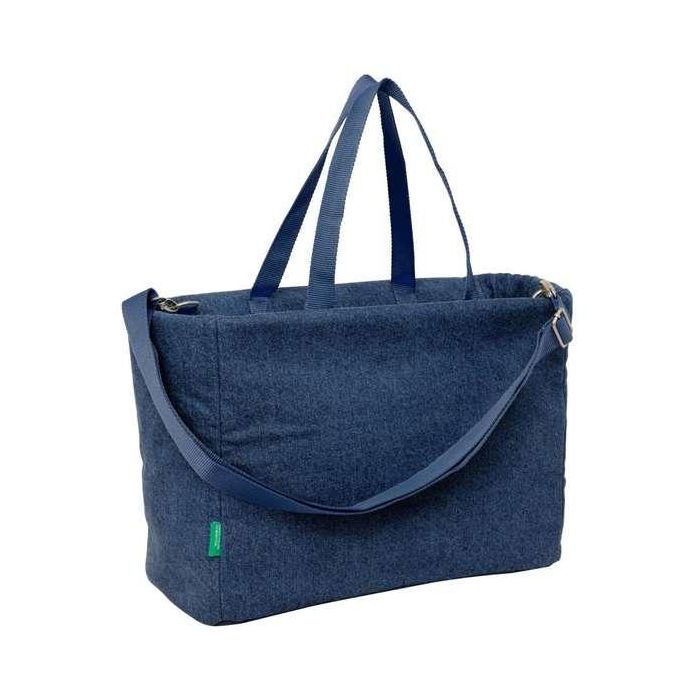Bolso Benetton Denim Azul 40 x 31 x 17 cm 3