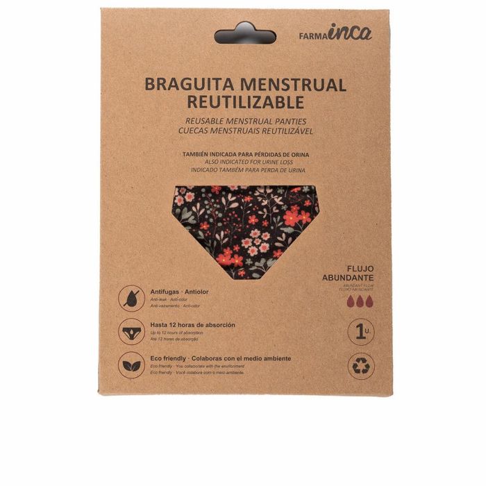 Inca Braguita Menstrual Absorción Super #Flores Talla S Inca Braguita Menstrual Absorción Super #Flores Talla S