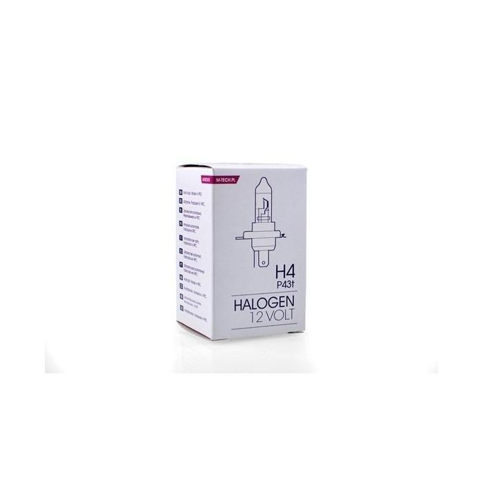 Lámpara Halógena M-Tech H4 9003 Hb2 P43T 60-55 W 12 V | 10 Unidades MTECZ4 2 Lámpara Halógena M-Tech H4 9003 Hb2 P43T 60-55 W 12 V | 10 Unidades MTECZ4 2
