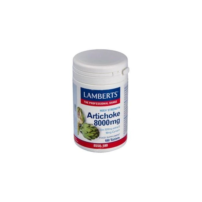 LAMBERTS Alcachofa Artichoke con Cinarina, antioxidante, 180 comprimidos. Apto para veganos y vegetarianos.