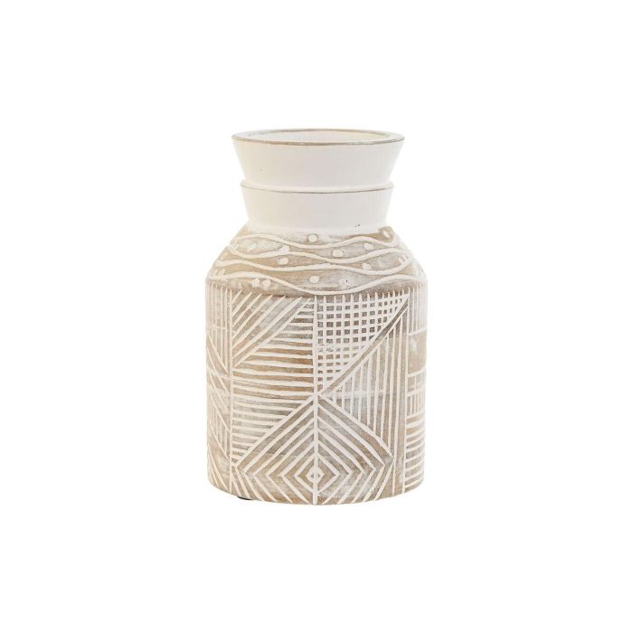 Jarrón Home ESPRIT Blanco Natural Madera de mango Colonial 15 x 15 x 38 cm 0 Jarrón Home ESPRIT Blanco Natural Madera de mango Colonial 15 x 15 x 38 cm 0